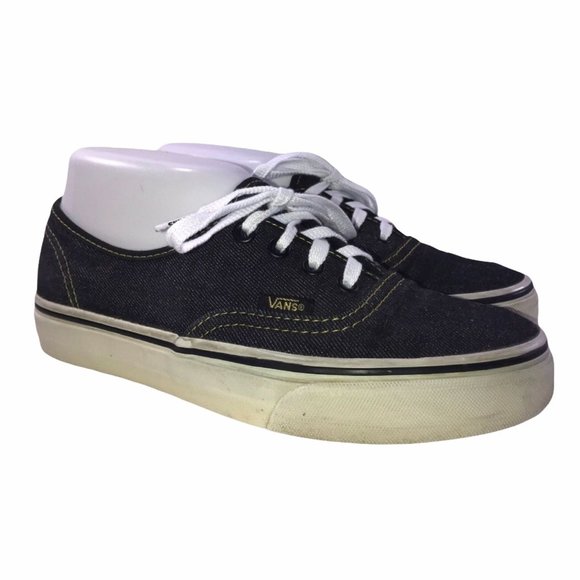 Vans Shoes - Vans Off the Wall Black Denim Retro Fashion Sneakers Shoes Men’s 5 Women’s 6.5